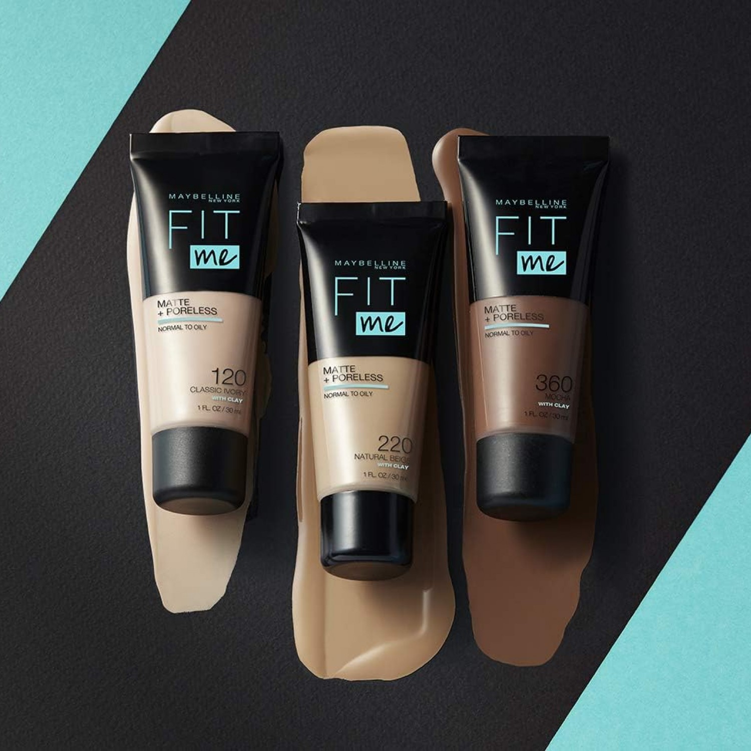 MEKA UP Maybelline New York - Fluid Tone on Ton Fit Me! Matte and Poreless Foundation - Shade: 359 