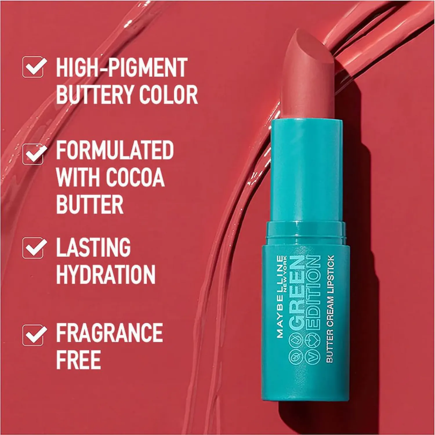 Maybelline | Κραγιόν με Κρέμα Βούτυρου Green Edition No musk » Νο 018 (10g) | MAGEBCL 018