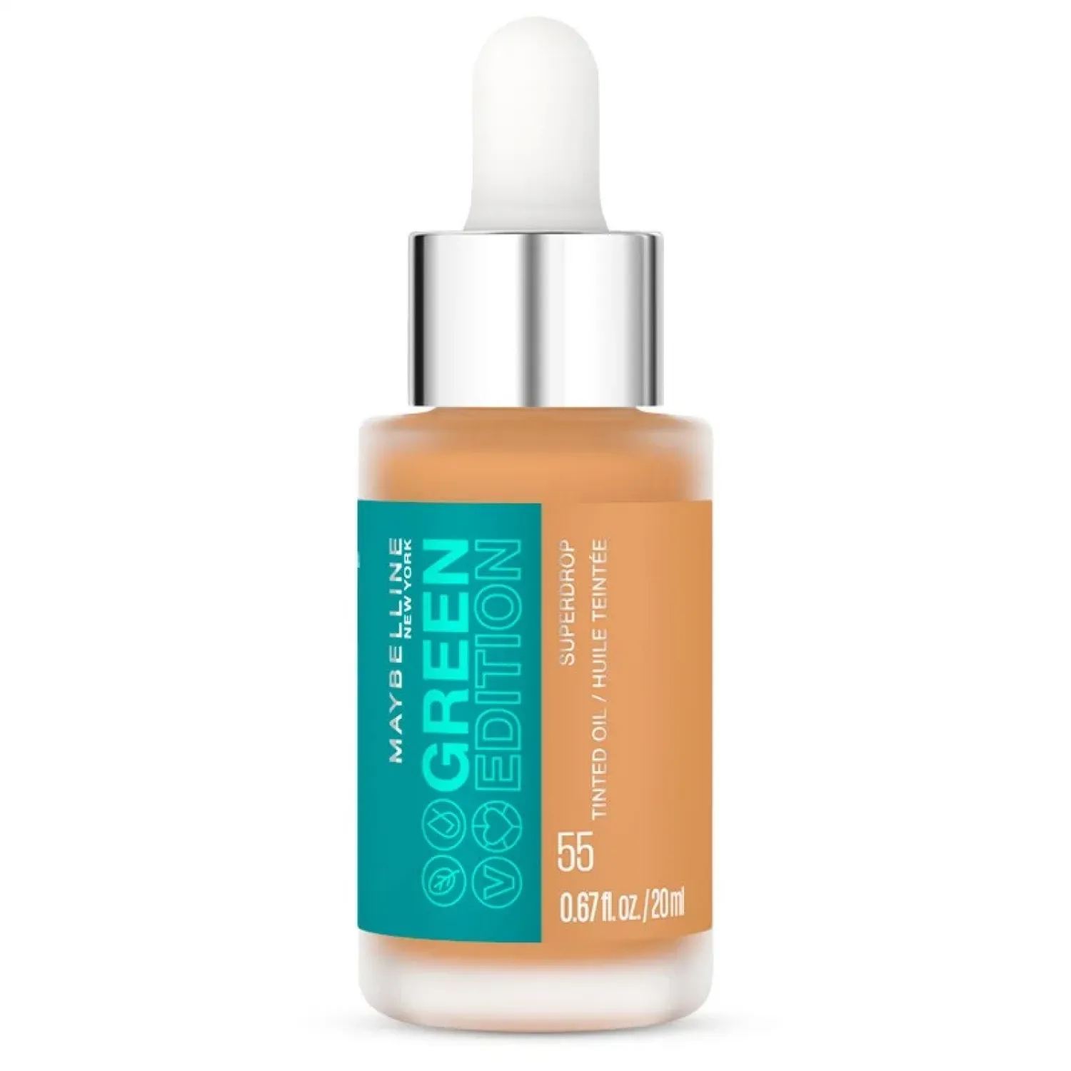 MAKE UP Superdrop Green Edition - Tinted Dry Oil Face Foundation 55 - Maybelline New York